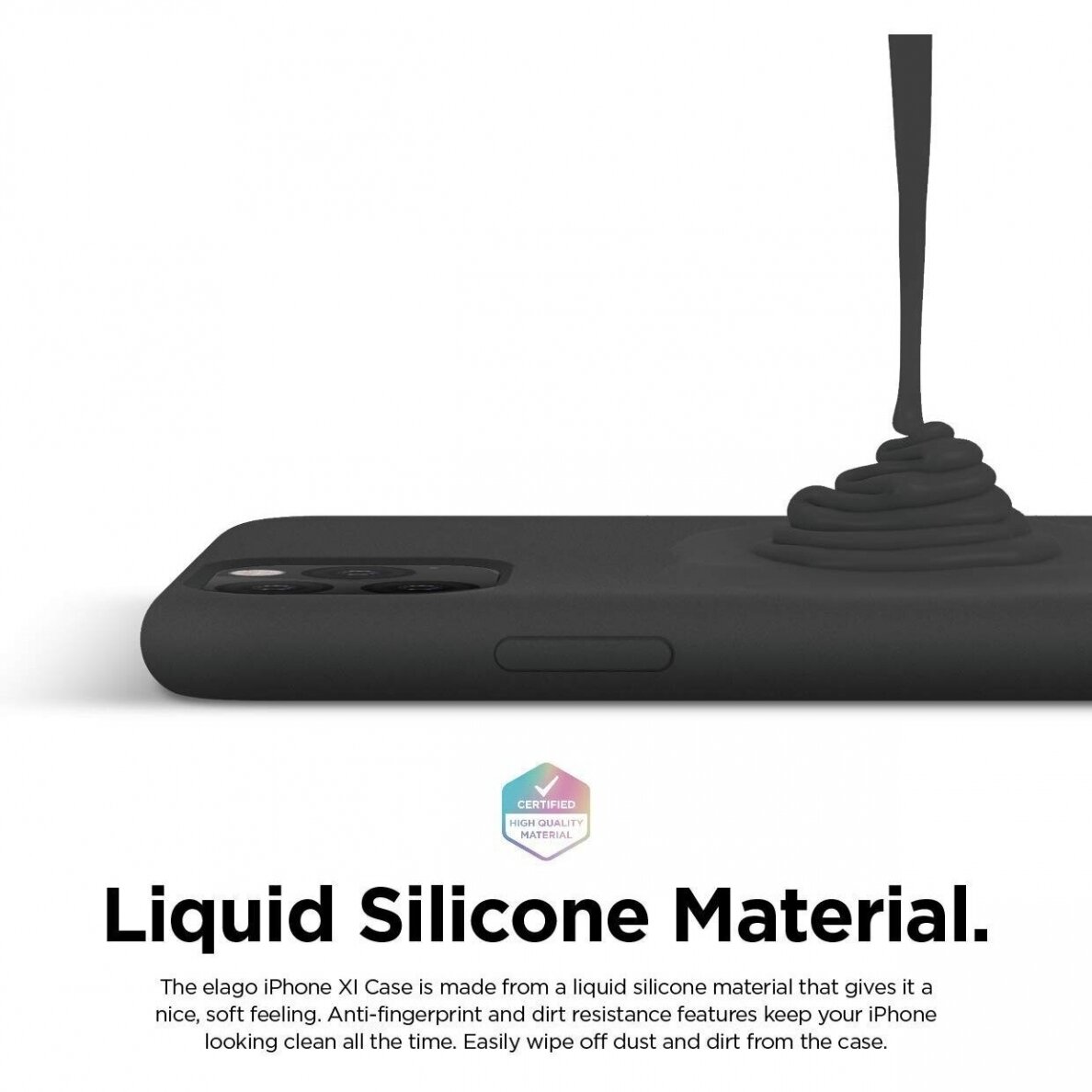 Dėklas Liquid Silicone 1.5mm Apple iPhone 11 juodas 1 Dėklas Liquid Silicone 1.5mm Apple iPhone 11 juodas 1
