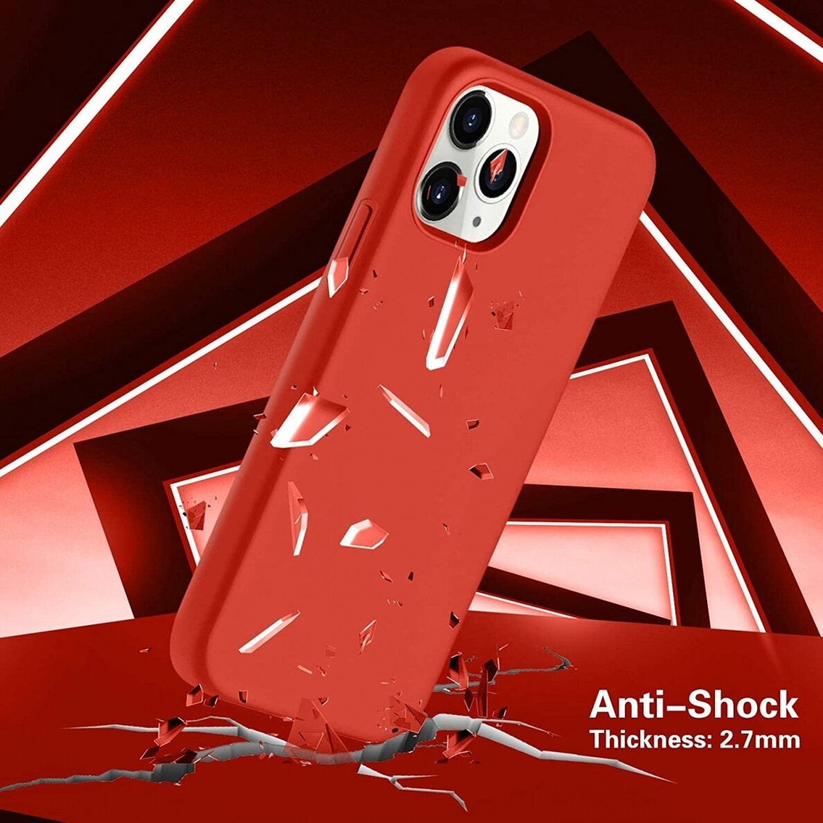 Dėklas Liquid Silicone 1.5Mm Apple Iphone 12 mini Raudonas 2 Dėklas Liquid Silicone 1.5Mm Apple Iphone 12 mini Raudonas 2