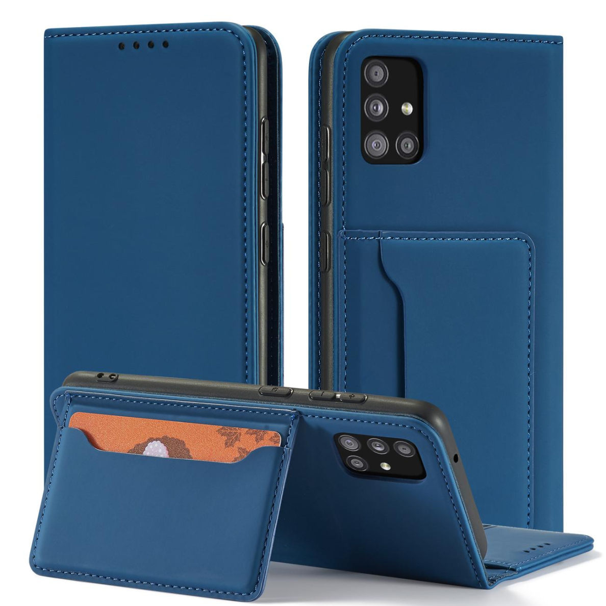 Dėklas Magnet Card Case Xiaomi Redmi Note 11 Pro Mėlynas 1