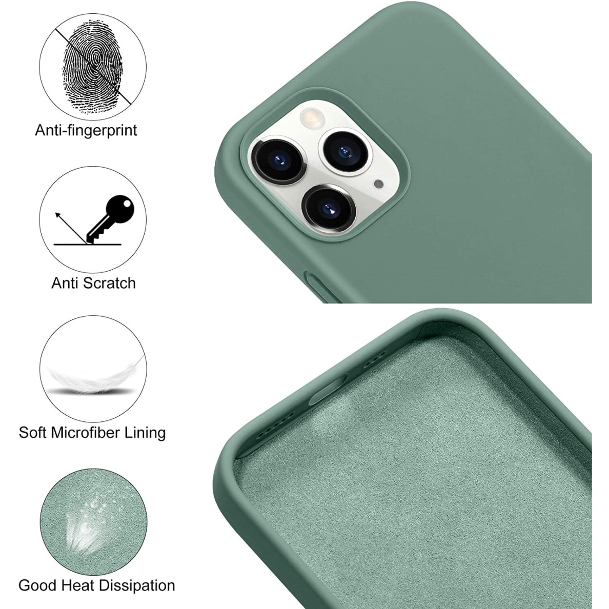 Dėklas Mercury LSR Soft Apple Iphone 12/12 Pro Tamsiai Žalias 3