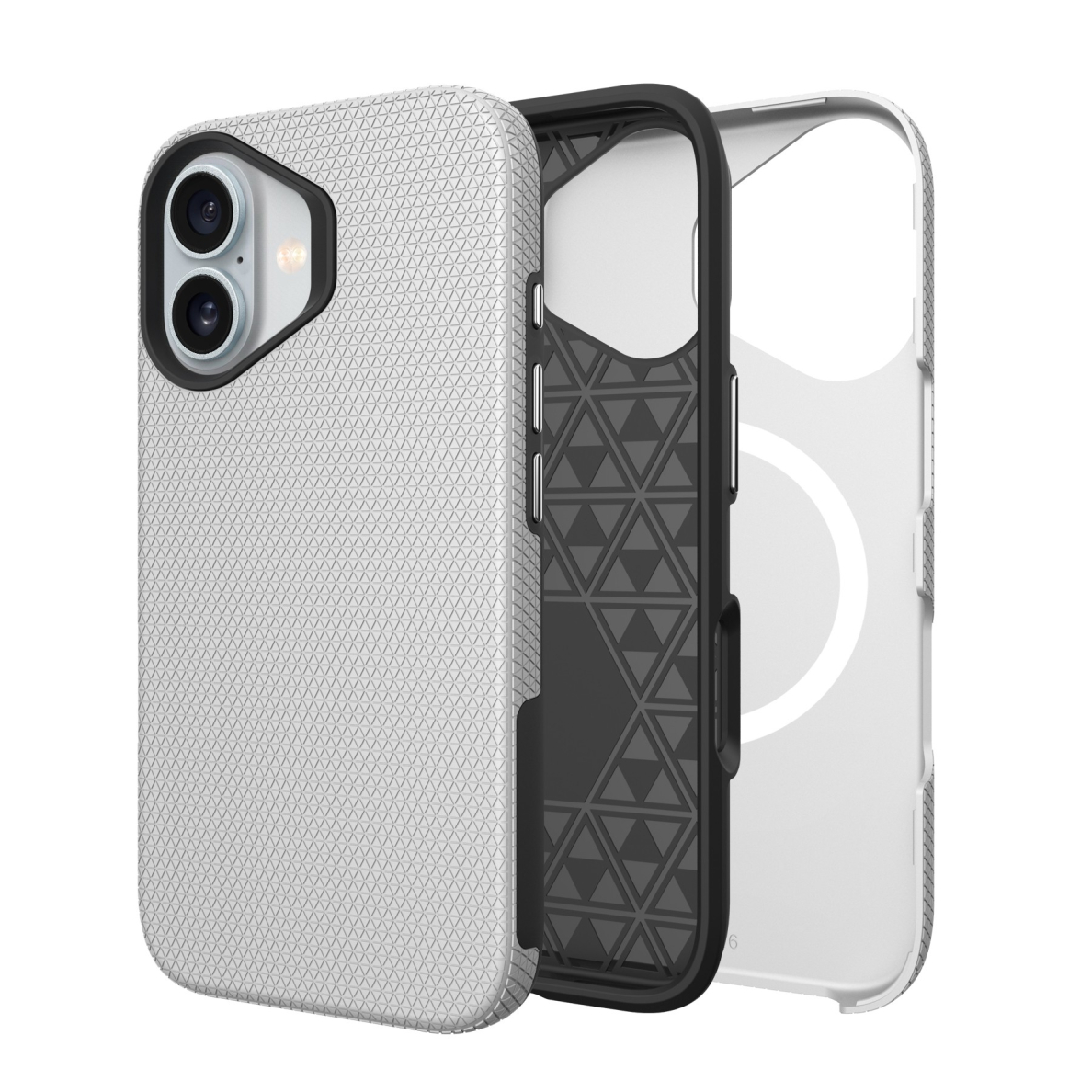 Dėklas Perfectionists Triangle Mag Case Apple iPhone 15 sidabrinis Dėklas Perfectionists Triangle Mag Case Apple iPhone 15 sidabrinis