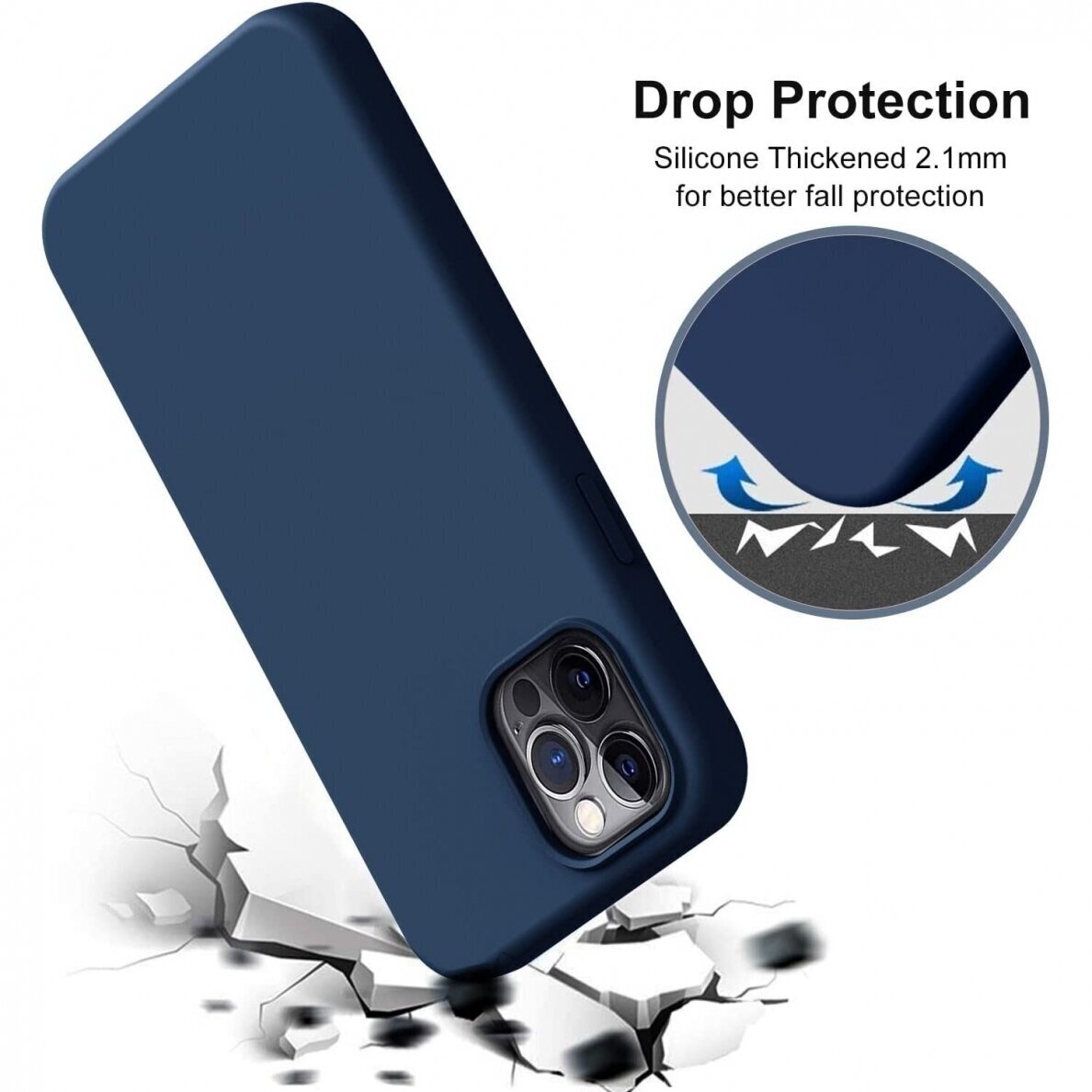 Dėklas Soft silicone by X-level iPhone 14 tamsiai mėlynas  2