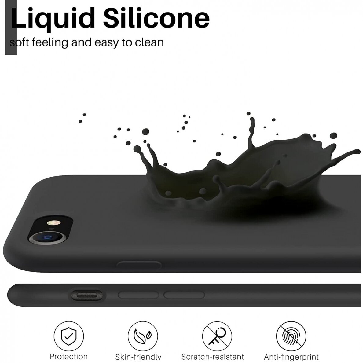 Dėklas Soft silicone by X-level Apple iPhone 7/8/SE 2020/SE 2022 juodas 1 Dėklas Soft silicone by X-level Apple iPhone 7/8/SE 2020/SE 2022 juodas 1