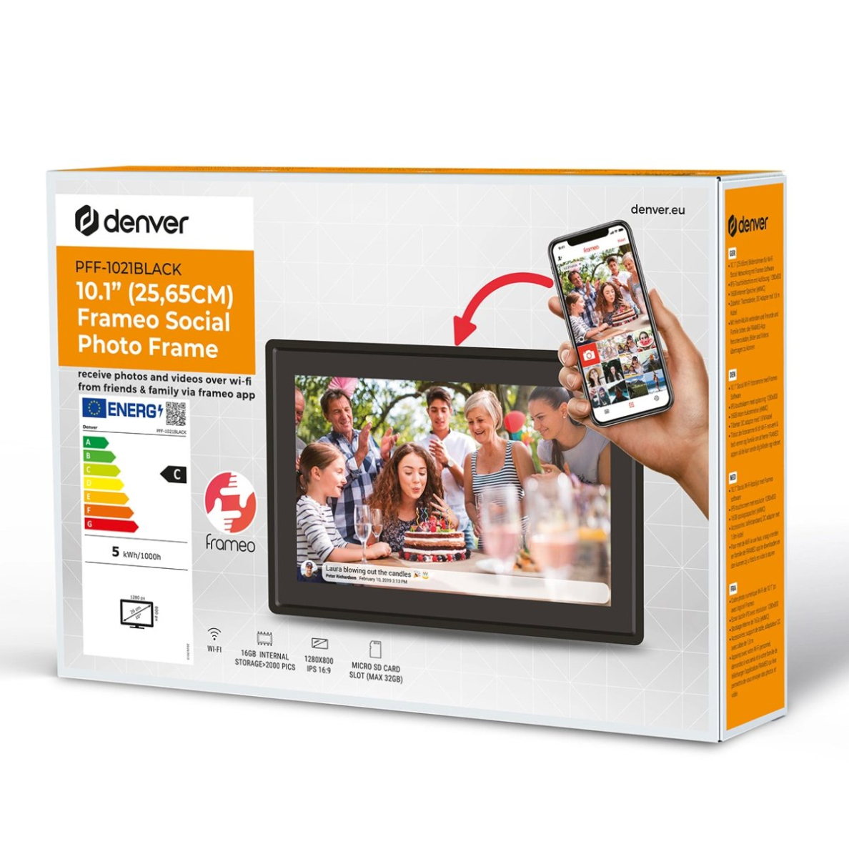 Denver Frameo PFF-1021B 10.1" Digital Frame – juodas 4 Denver Frameo PFF-1021B 10.1" Digital Frame – juodas 4