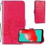 Atverčiamas dėklas Flower Book Samsung A22 4G rožinis-raudonas