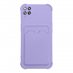 Dėklas su kišenėle kortelėms Card Armor Samsung Galaxy A22 4G Violetinis