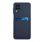 Dėklas su kišenėle kortelėms Card Case Samsung Galaxy A22 4G Tamsiai Mėlynas