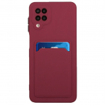 Dėklas su kišenėle kortelėms Card Case Samsung Galaxy A22 4G Bordo Dėklas su kišenėle kortelėms Card Case Samsung Galaxy A22 4G Bordo