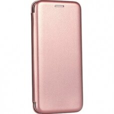 Dėklas Book Elegance Samsung A750 A7 2018 rožinis-auksinis