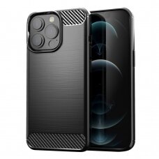 Dėklas Carbon Lux Apple iPhone 13 Pro juodas
