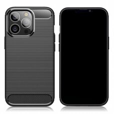 Dėklas Carbon Lux iPhone 13 Pro Max juodas