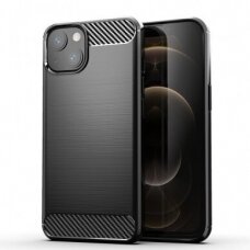 Dėklas Carbon Lux iPhone 13 juodas