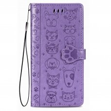Dėklas Cat-Dog Samsung A415 A41 violetinis