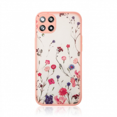 Dėklas Design Case for Samsung Galaxy A12 5G Gėlėtas, rožinis