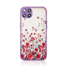 Dėklas Design Case Samsung Galaxy A12 5G Gėlėtas, violetinis
