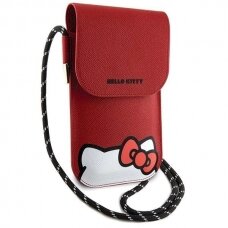 Dėklas Hello Kitty Leather Hiding Kitty Cord bag - Raudonas