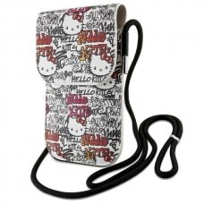 Dėklas Hello Kitty Leather Tags Graffiti Cord bag - Baltas