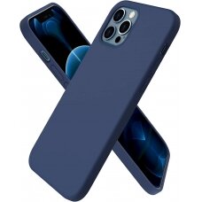 Dėklas Liquid Silicone 1.5mm Apple iPhone 14 Pro Max tamsiai mėlynas