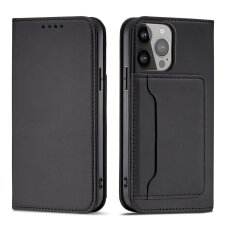 Akcija! Dėklas Magnet Card Case for iPhone 13 Pro Juodas