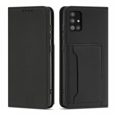 Dėklas Magnet Card Case Samsung Galaxy A12 5G Juodas