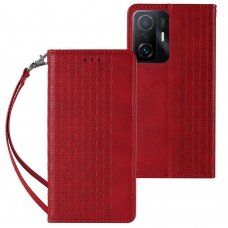 Dėklas Magnet Strap Case Xiaomi Redmi Note 11 Raudonas NDRX65