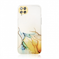 Dėklas Marble Case Samsung Galaxy A12 5G Oranžinis