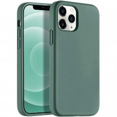Dėklas Mercury Silicone Case Apple Iphone 12 Pro Max Tamsiai Žalias