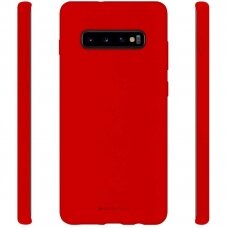Dėklas Mercury Silicone Case Samsung G973 S10 Raudonas