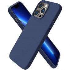 Dėklas Rubber TPU Apple iPhone 13 Pro Max tamsiai mėlynas