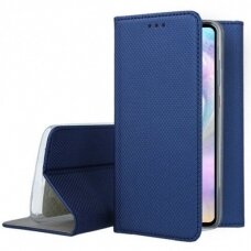 Dėklas Smart Magnet Samsung Galaxy A12 tamsiai mėlynas