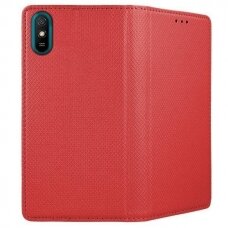 Dėklas Smart Magnet Xiaomi Redmi 9A Raudonas