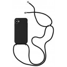 Dėklas Strap Silicone Case Apple iPhone 12 mini juodas