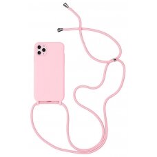 Dėklas Strap Silicone Case Apple iPhone 12/12 Pro rožinis