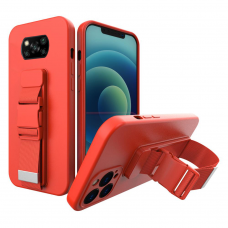 Dėklas su dirželiu Rope case gel TPU Xiaomi Poco X3 NFC Raudonas