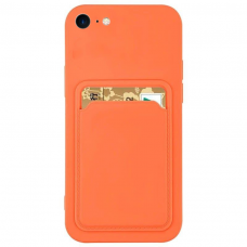 Dėklas su kišenėle kortelėms Card Case iPhone 7/8/SE2020/SE2022 Oranžinis