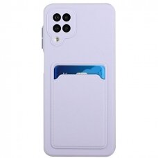 Dėklas su kišenėle kortelėms Card Case Samsung Galaxy A22 4G Violetinis