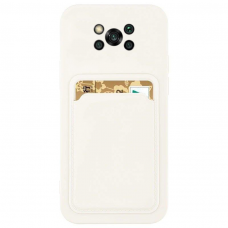 Dėklas su kišenėle kortelėms Card Case Xiaomi Poco X3 NFC Baltas