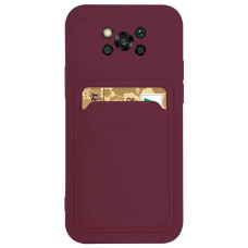 Dėklas su kišenėle kortelėms Card Case Xiaomi Poco X3 NFC Bordo