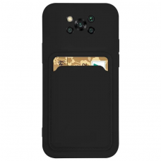 Dėklas su kišenėle kortelėms Card Case Xiaomi Poco X3 NFC Juodas