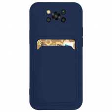 Dėklas su kišenėle kortelėms Card Case Xiaomi Poco X3 NFC Tamsiai Mėlynas