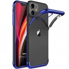 Dėklas su spalvotu kraštu TPU Electroplating frame Cover for iPhone 13 mini Mėlynas