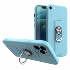 Dėklas su žiedu Ring Case silicone iPhone 7/8/SE2020/SE2022 Šviesiai mėlynas
