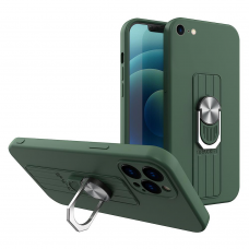 Dėklas su žiedu Ring Case silicone iPhone 7/8/SE2020/SE2022 Tamsiai žalias