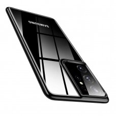 Dėklas TPU Electroplating Samsung Galaxy S21 Ultra 5G Juodais kraštais