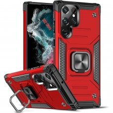 Dėklas Wozinsky Ring Armor Samsung Galaxy S22 Ultra Raudonas