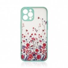 Dėklas Design Case iPhone 12 Pro Gėlėtas, mėlynas