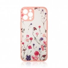 Dėklas Design Case for iPhone 13 Pro Gėlėtas, rožinis