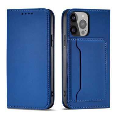 Dėklas Magnet Card Case for iPhone 13 Pro Max Mėlynas Dėklas Magnet Card Case for iPhone 13 Pro Max Mėlynas