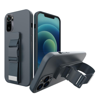 Dėklas su dirželiu Rope case gel TPU Xiaomi Redmi Note 10 / Redmi Note 10S Tamsiai mėlynas Dėklas su dirželiu Rope case gel TPU Xiaomi Redmi Note 10 / Redmi Note 10S Tamsiai mėlynas