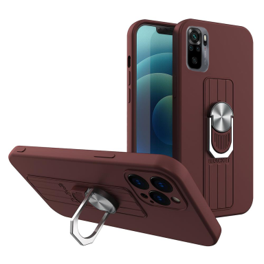 Dėklas su žiedu Ring Case silicone Xiaomi Redmi Note 10 / Redmi Note 10S Rudas Dėklas su žiedu Ring Case silicone Xiaomi Redmi Note 10 / Redmi Note 10S Rudas